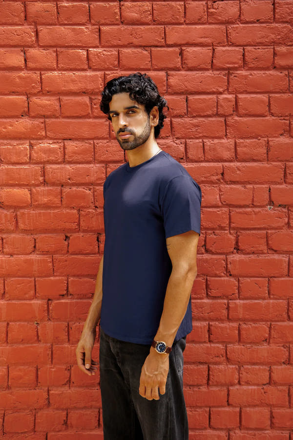 Bamboo Crew Tee – Navy