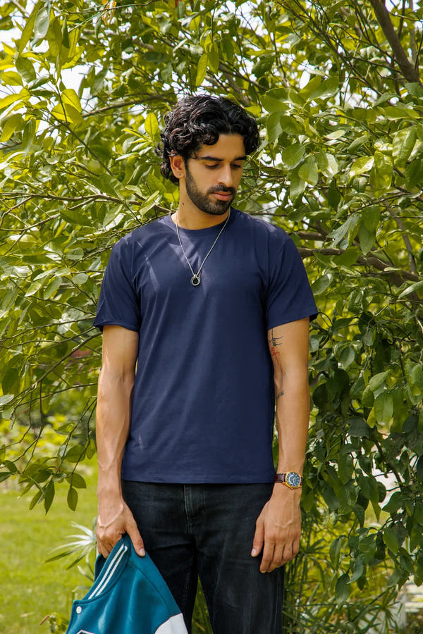 Bamboo Crew Tee – Navy